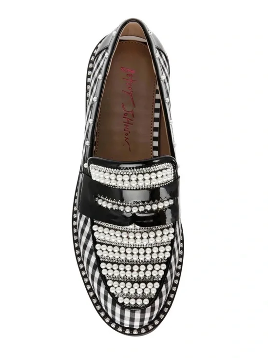 Betsey Johnson Darian Pearl Gingham Loafer Women 10 NIB $109 Retail - Picture 3 of 7